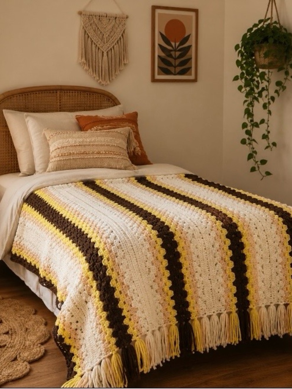 Beautiful Handmade Crochet Throw Blanket